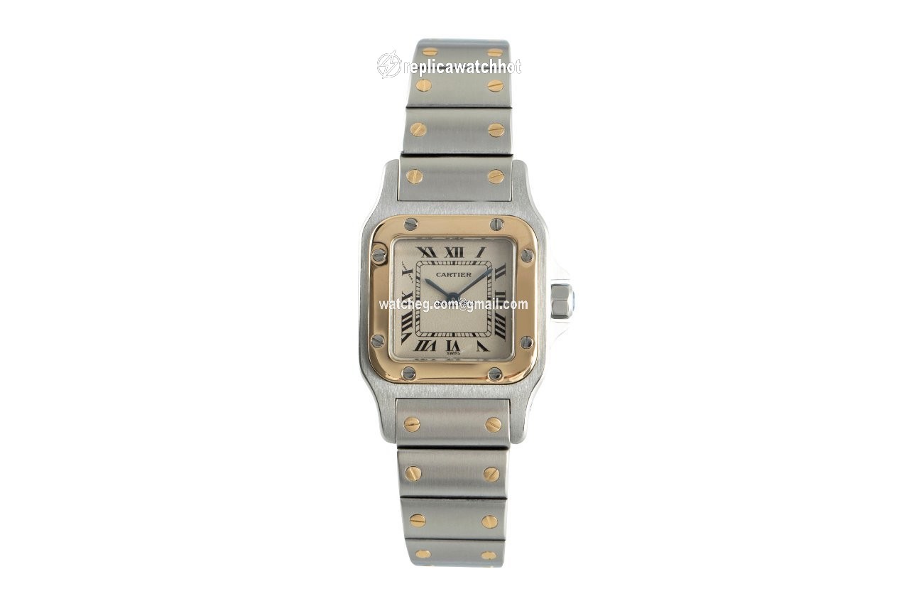 Cartier Santos Womens watch Quartz Gold Steel 166930 2