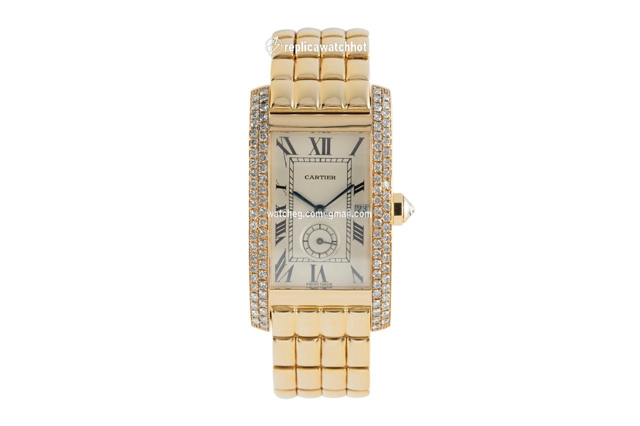 Cartier Tank Americaine Mens watch Unisex Quartz Yellow gold 8119 2