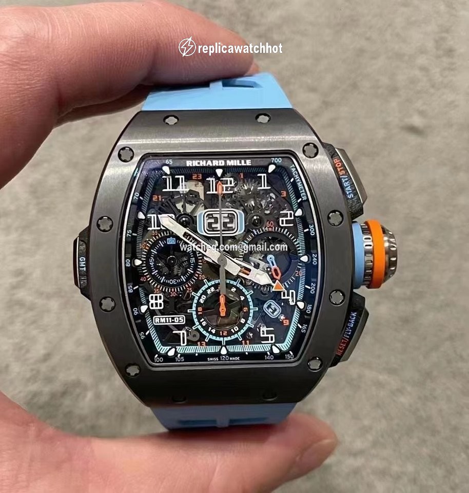 Richard Mille RM 011 Mens watch Unisex Automatic Carbon RM11-05 Automatic Winding Flyback Chronograph Gmt 2