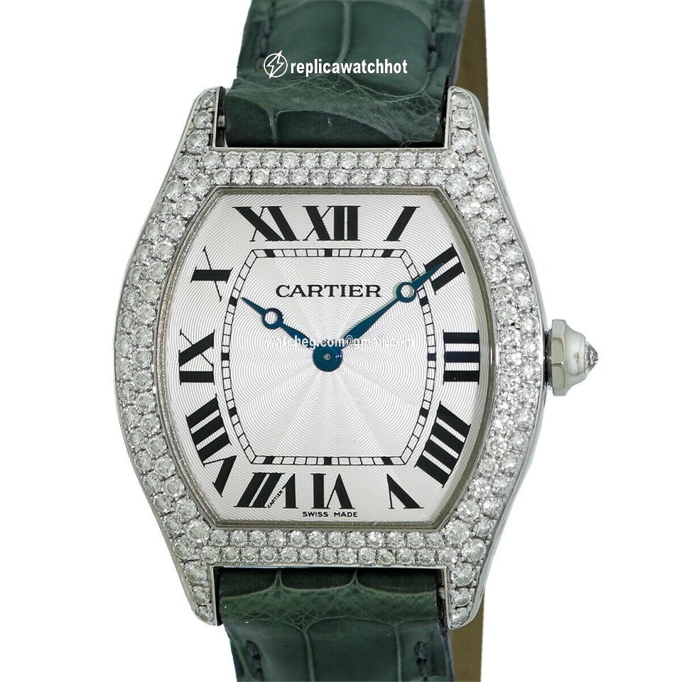 Cartier Tortue Mens watch Unisex Automatic White gold 2497 2