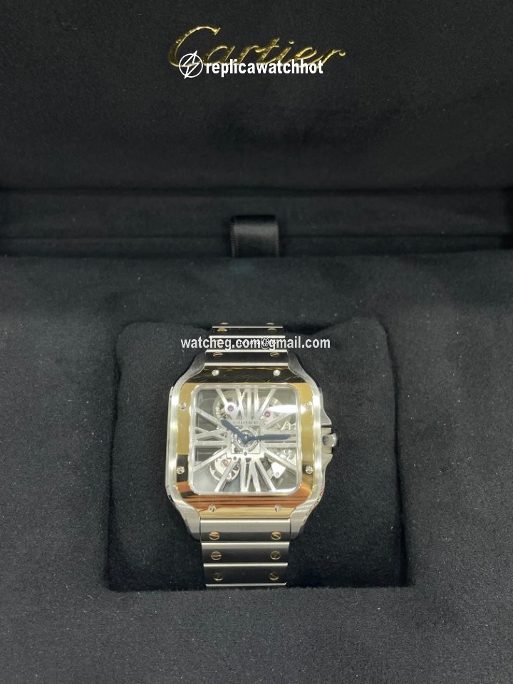 Cartier Santos Mens watch Unisex Manual winding Gold Steel WHSA0019 2