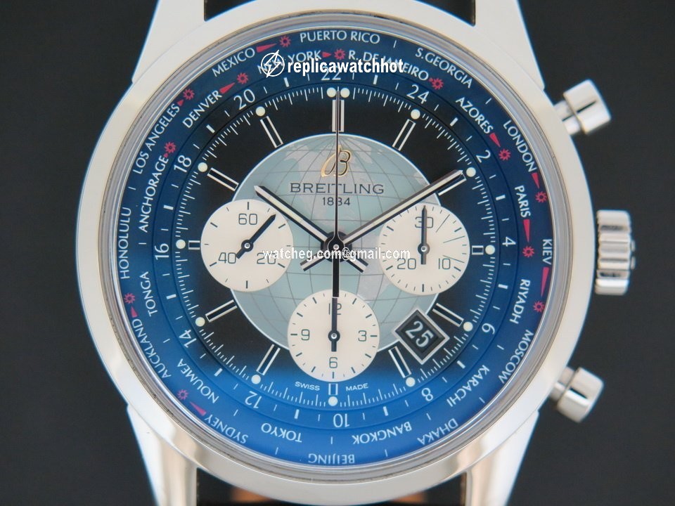 Breitling Transocean Chronograph Unitime Mens watch Unisex Automatic Steel AB0510U4 2
