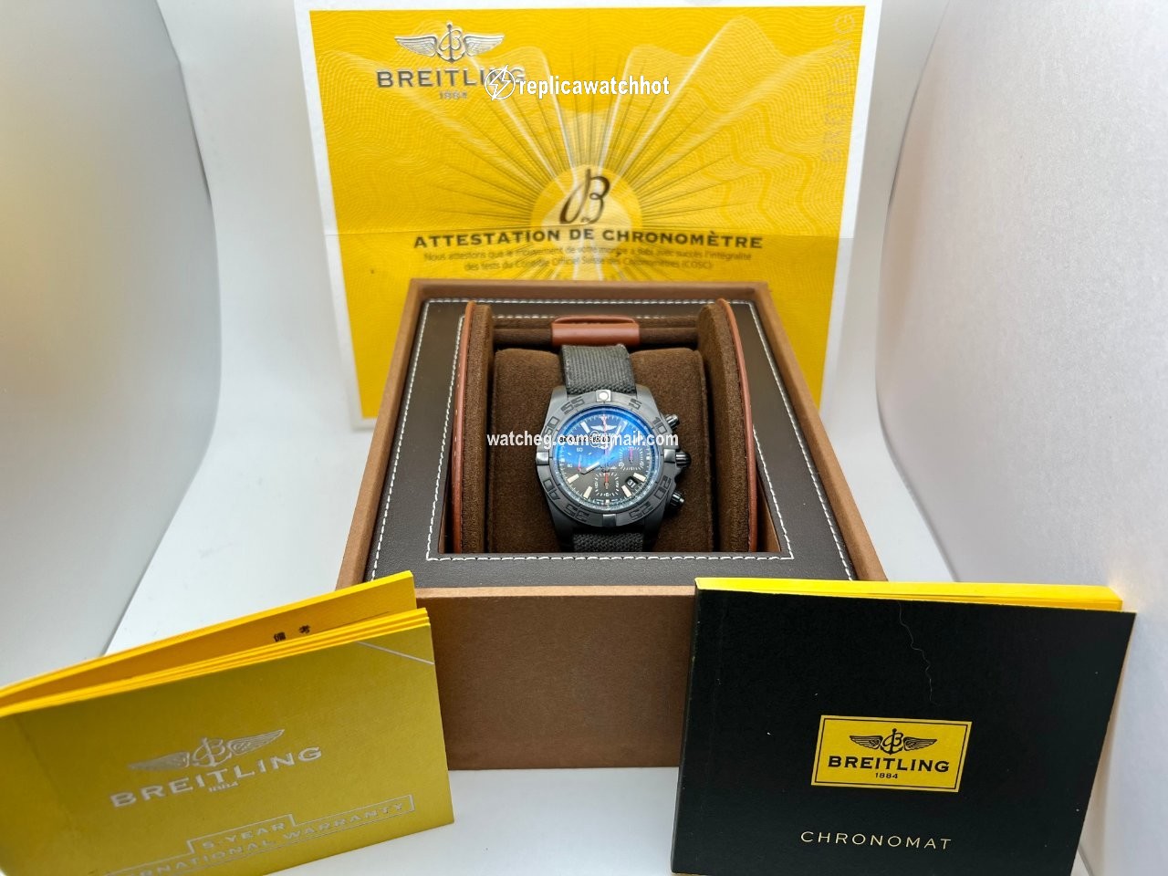 Breitling Chronomat 44 Blacksteel Mens watch Unisex Automatic Steel MB0111C3 BE35 2