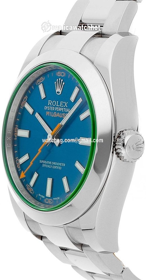 Rolex Milgauss Mens watch Unisex Steel Automatic 116400GV-BLUE 2