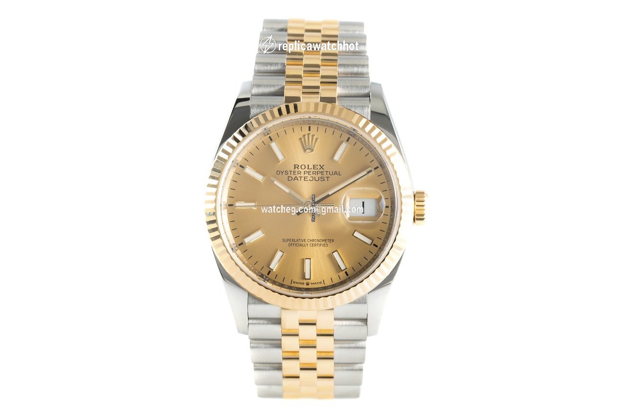 Rolex Datejust 36 Mens watch Unisex Gold Steel Automatic 126233 2