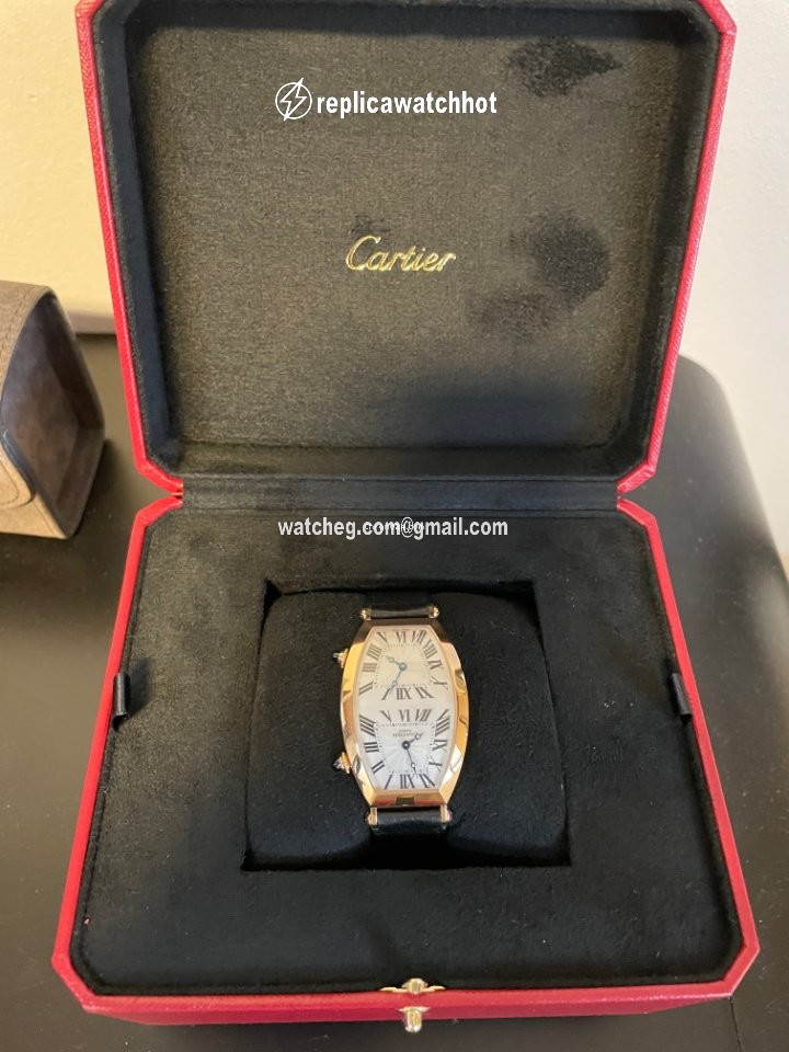 Cartier Tonneau Mens watch Unisex Manual winding Rose gold Cartier 2805 CPCP 2