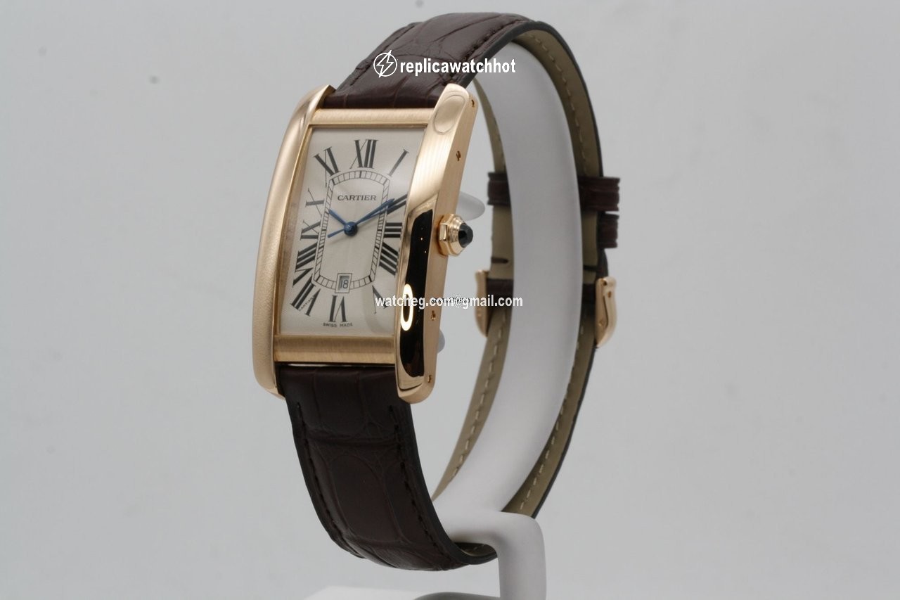 Cartier Tank Americaine Mens watch Unisex Automatic Rose gold 2505 2