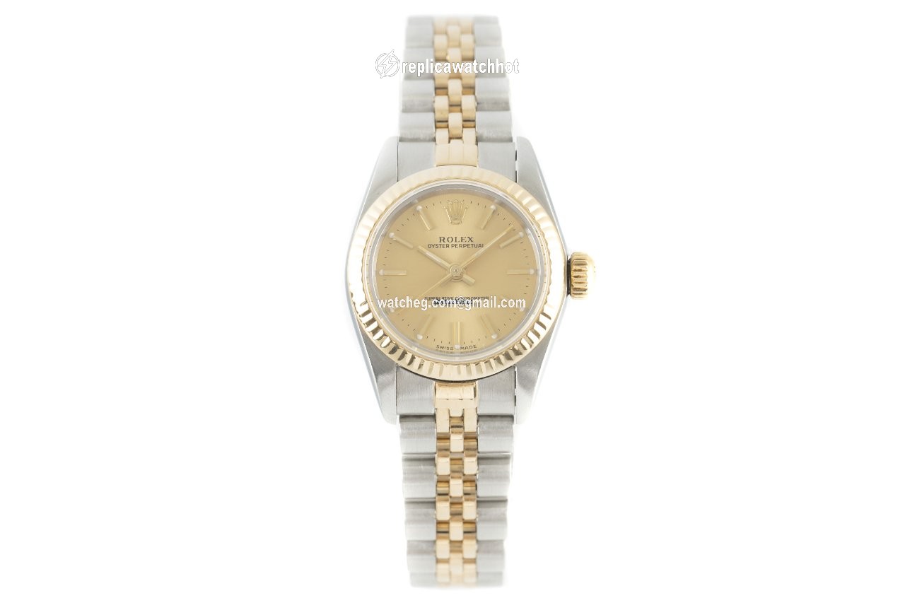 Rolex Oyster Perpetual Womens watch Gold Steel Automatic 67193 2