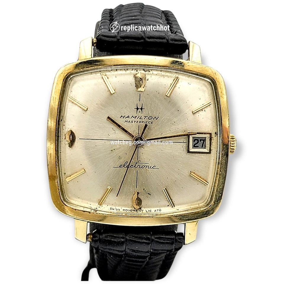Hamilton Mens watch Unisex Quartz Gold Steel Lic ATO 9154 ESA 2