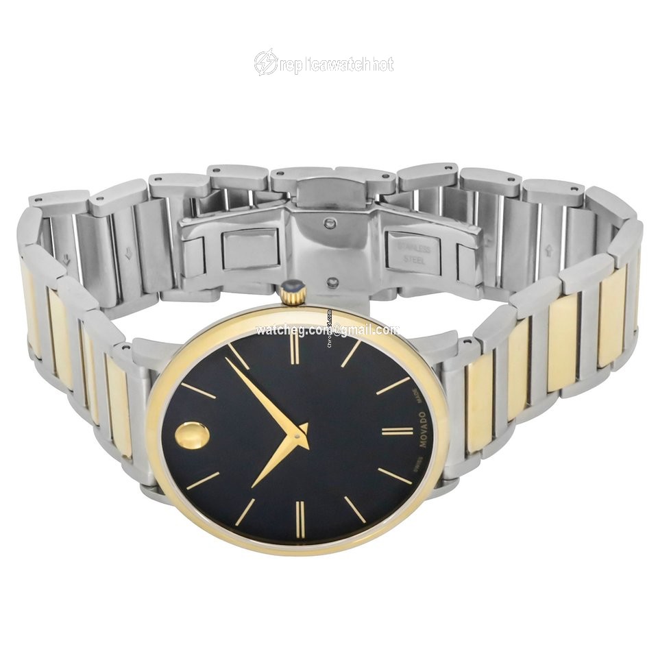 Movado Mens watch Unisex Quartz Gold Steel 607169 2