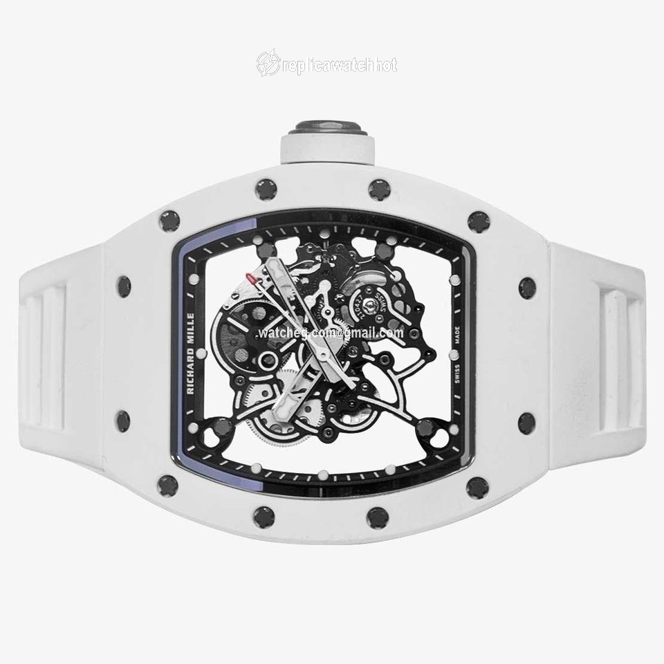Richard Mille RM 055 Mens watch Unisex Manual winding Ceramic RM055 TI White Edition 2