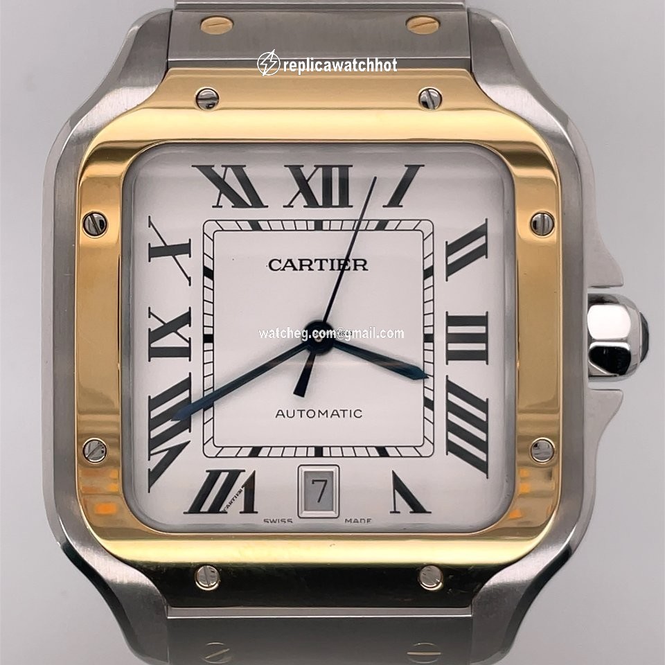 Cartier Santos Mens watch Unisex Automatic Gold Steel W2SA0006 2