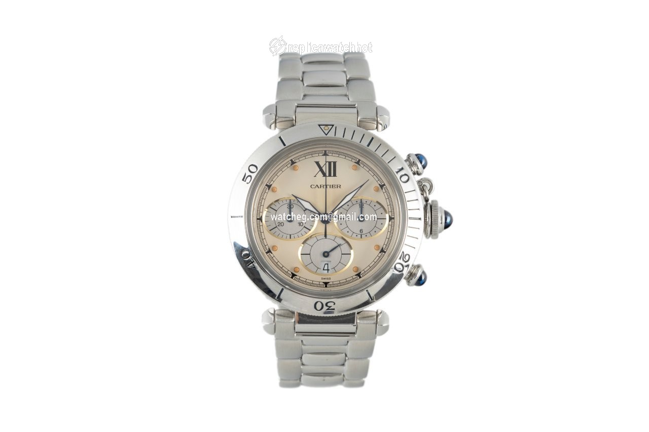 Cartier Pasha Mens watch Unisex Quartz Steel 4030 2