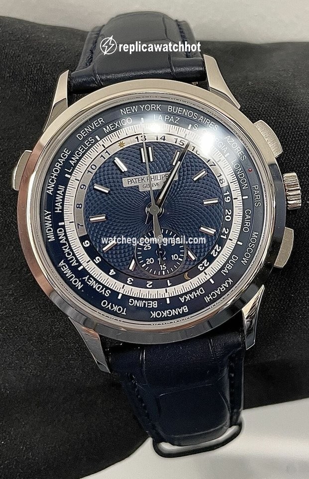 Patek Philippe World Time Chronograph Mens watch Unisex Automatic White gold 5930G 2