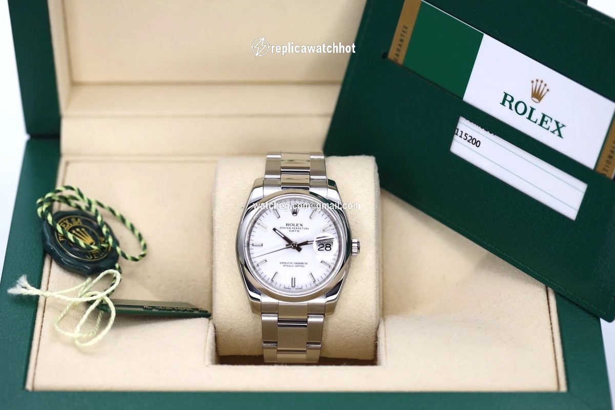 Rolex Oyster Perpetual Date Mens watch Unisex Steel Automatic 115200 2