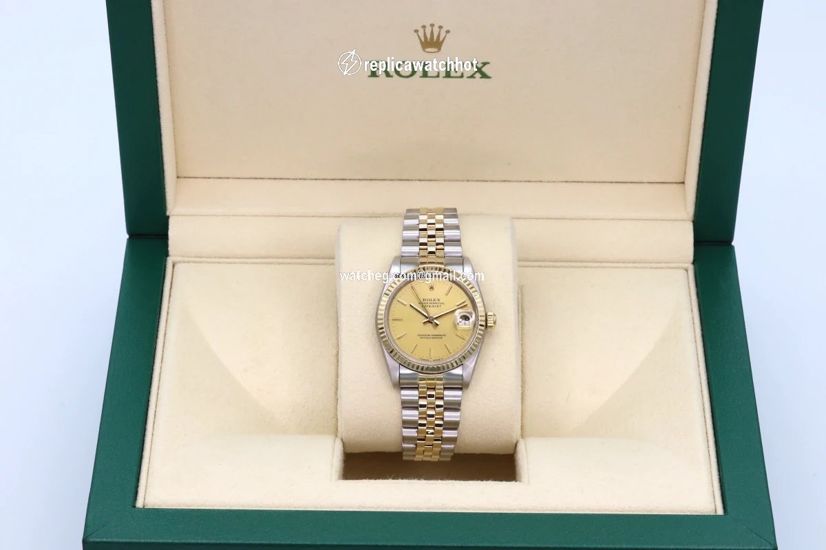 Rolex Datejust 31 Womens watch Gold Steel Automatic 68273 2