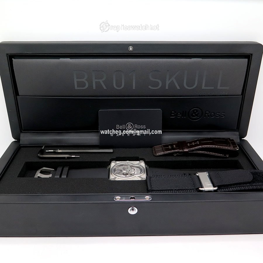 Bell & Ross BR 01 Mens watch Unisex Manual winding Steel BR01-SKULL-SK-ST 2