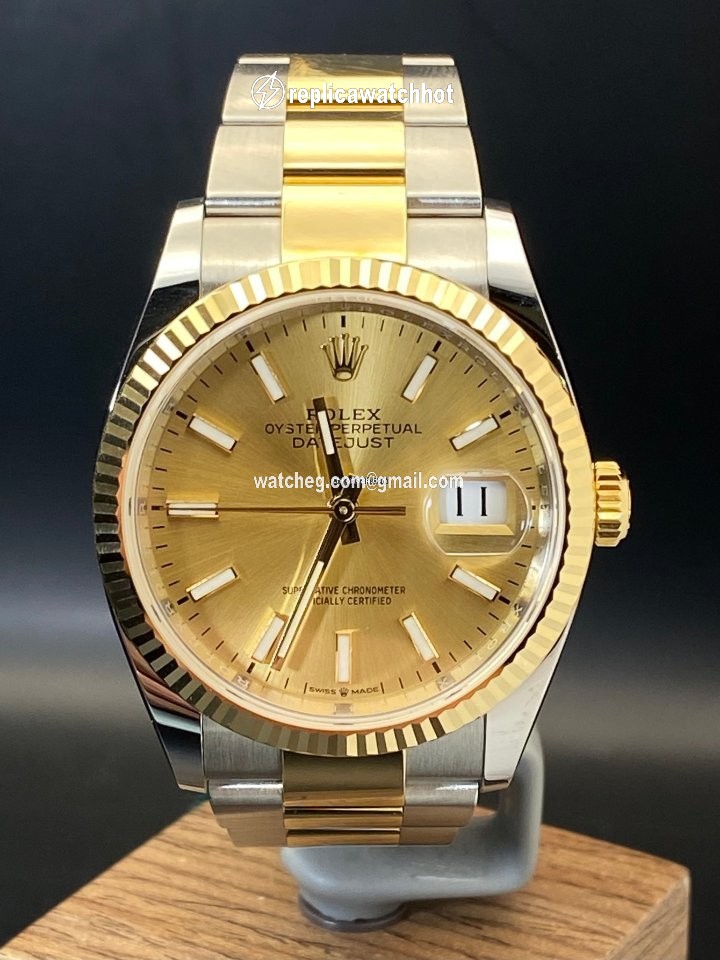 Rolex Datejust 36 Mens watch Unisex Gold Steel Automatic 126233-0015 2