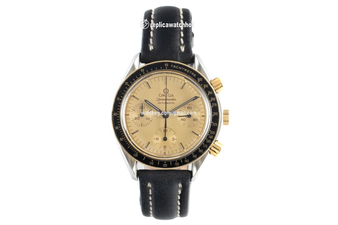 Omega Speedmaster Reduced Mens watch Unisex Automatic Gold Steel 175.0032 2