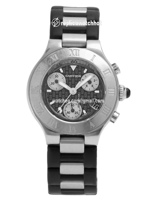 Cartier 21 Chronoscaph Mens watch Unisex Quartz Steel 2996 2