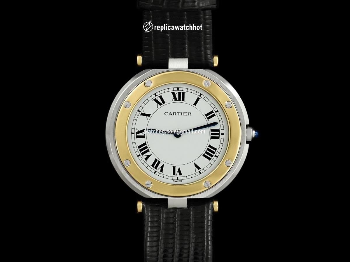 Cartier Santos Mens watch Unisex Quartz Gold Steel 8499ST 2