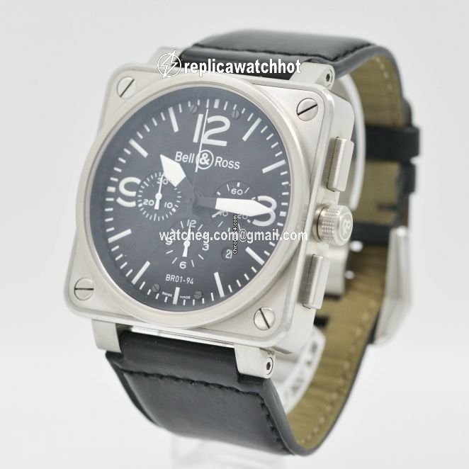 Bell & Ross BR 01-94 Chronographe Mens watch Unisex Automatic Steel BR0194-BL-ST 2