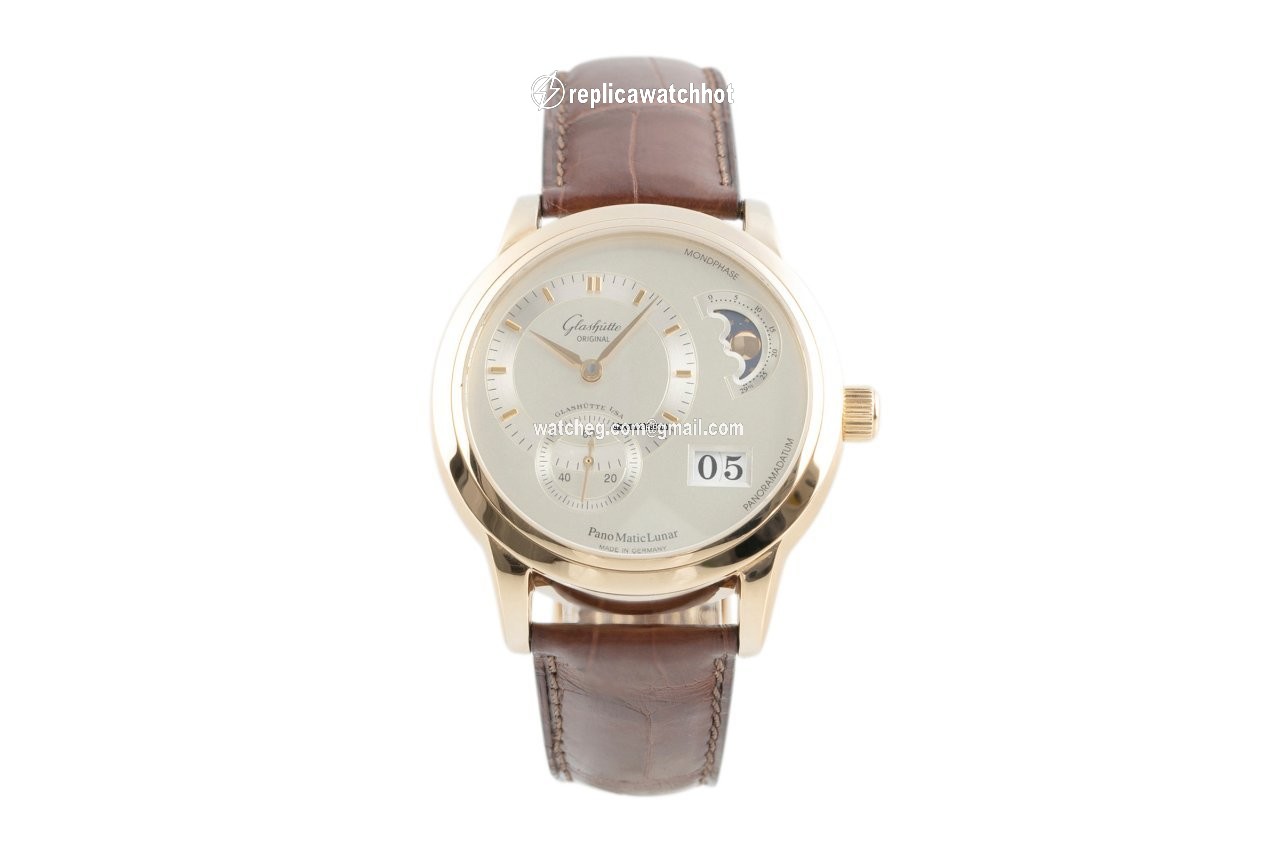 Glashtte Original PanoMaticLunar Mens watch Unisex Automatic Yellow gold 90-02-01-01-04 2