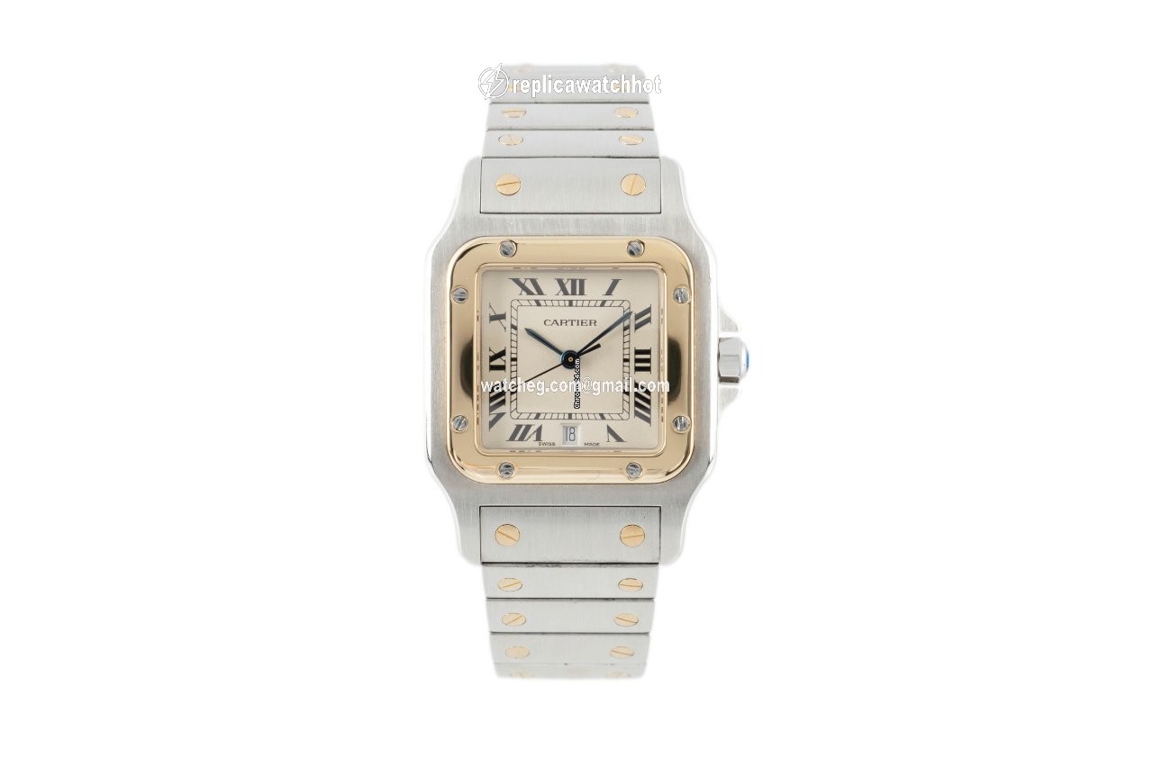 Cartier Santos Galbee Mens watch Unisex Quartz Gold Steel 187901 2