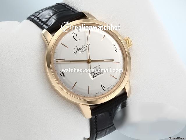 Glashtte Original Sixties Panorama Date Mens watch Unisex Automatic Rose gold 2-39-47-01-01-04 2