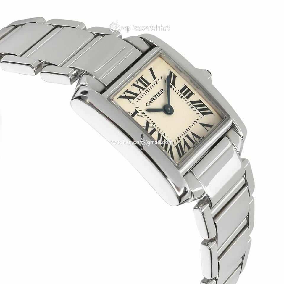 Cartier Tank Francaise Womens watch Quartz White gold W50012S3 2