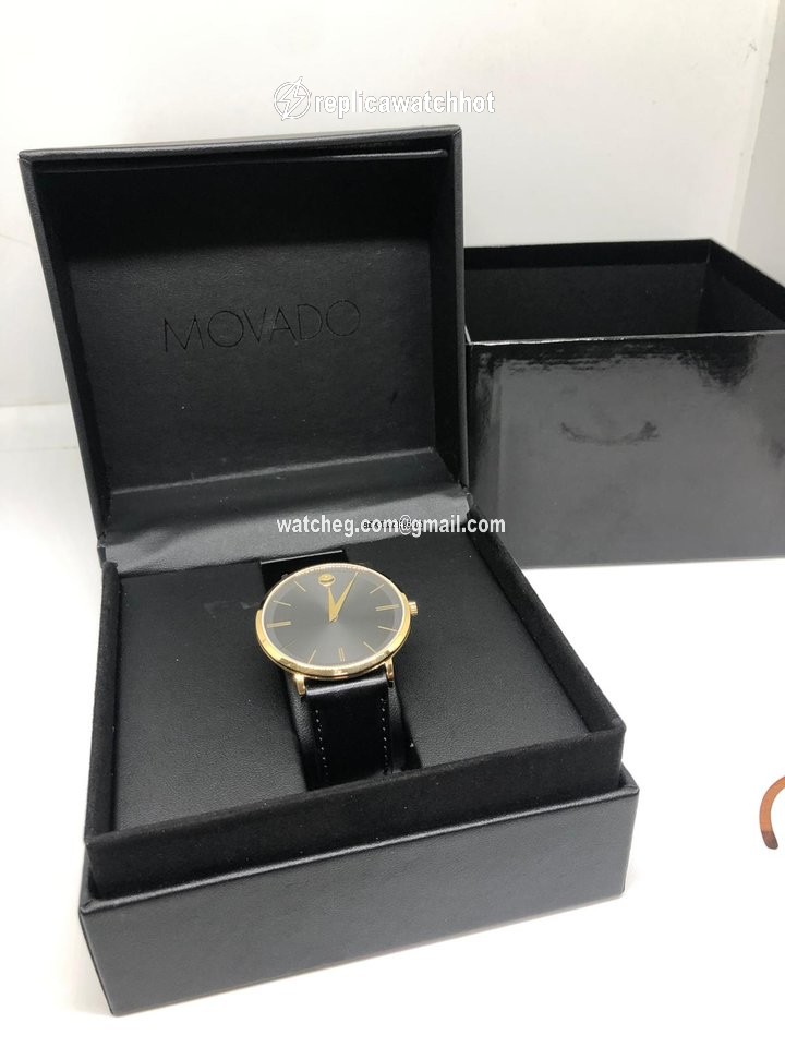 Movado Mens watch Unisex Quartz Gold Steel 0607087 2