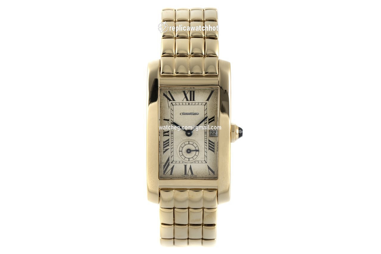 Cartier Tank Americaine Mens watch Unisex Quartz Yellow gold 1716 2