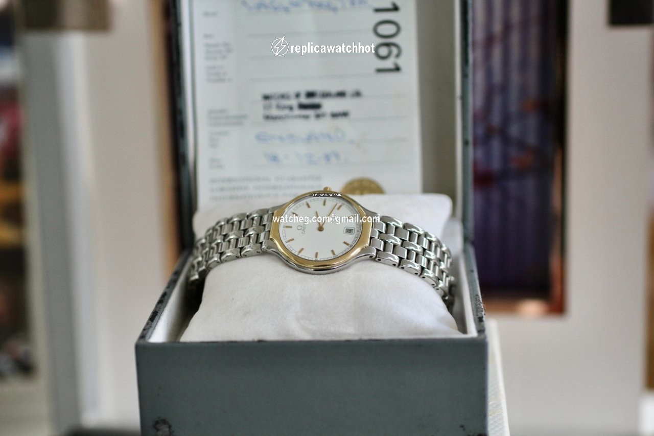 Omega De Ville Mens watch Unisex Quartz Gold Steel Vintage Deville 2