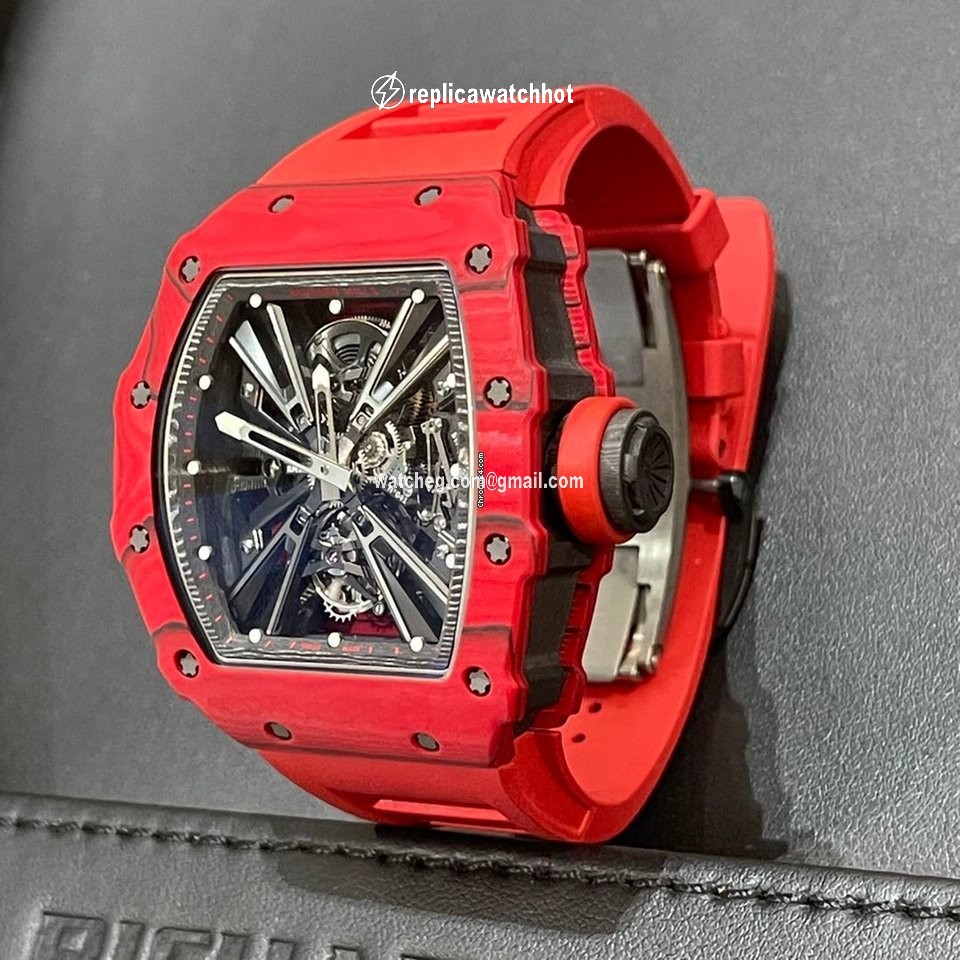 Richard Mille Mens watch Unisex Automatic Carbon Richard Mille RM 12-01 Tourbillon Red Quartz Tpt 2
