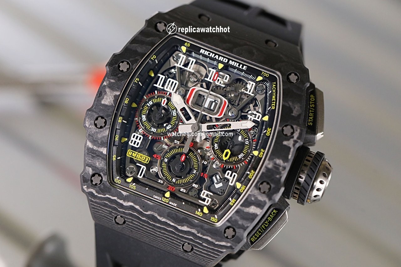 Richard Mille RM 011 Mens watch Unisex Automatic Titanium Richard Mille RM11-03 CARBON NTPT 2