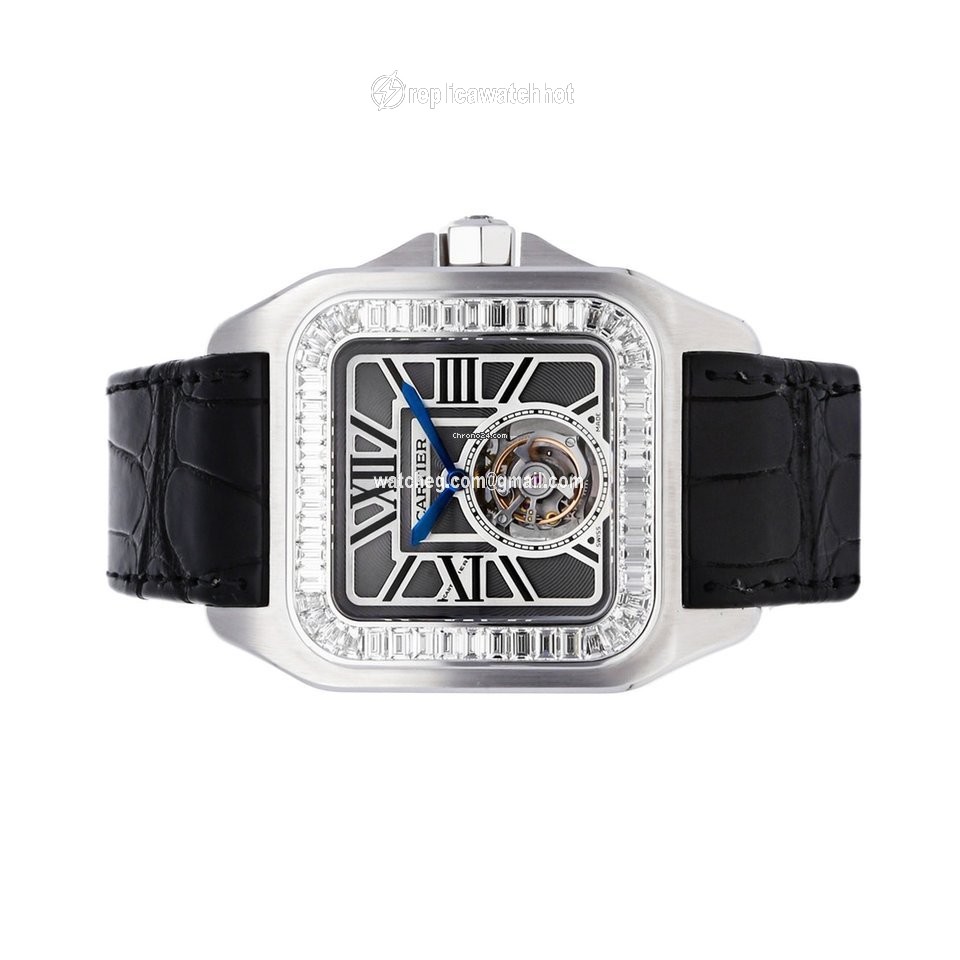 Cartier Santos 100 Mens watch Unisex Manual winding White gold HPI00312 2