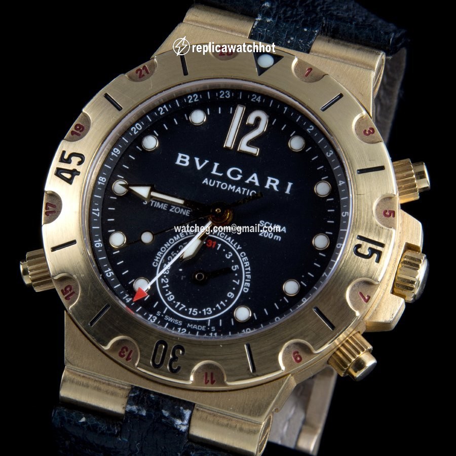 Bulgari Diagono Mens watch Unisex Automatic Yellow gold SD 38 G GMT 2
