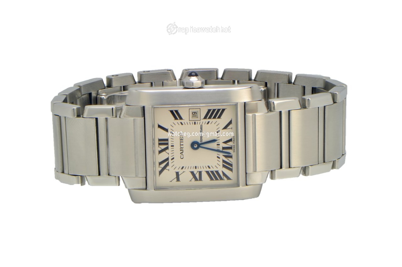 Cartier Tank Francaise Mens watch Unisex Quartz Steel 2465 W51011Q3 Price reduced 2