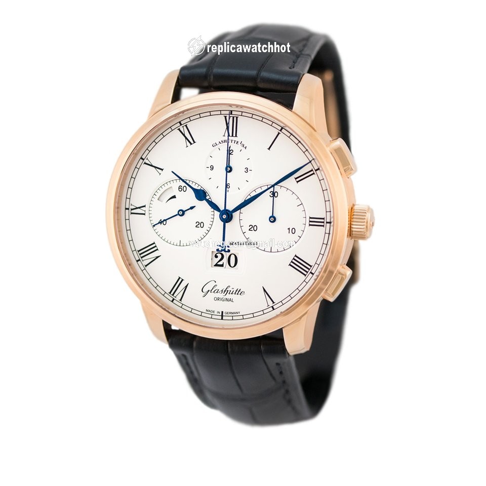 Glashtte Original Senator Chronograph Panorama Date Mens watch Unisex Automatic Red gold 1-37-01-01-05-30 or 37-01-01-05-30 2