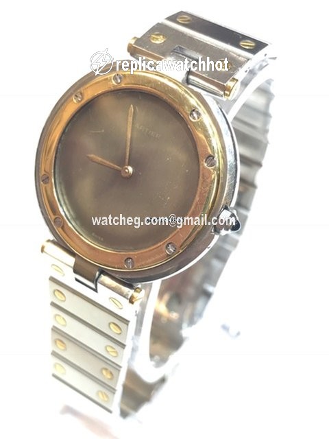 Cartier Santos Mens watch Unisex Quartz Gold Steel AC 14,90g or 0.750 2.80gr 2