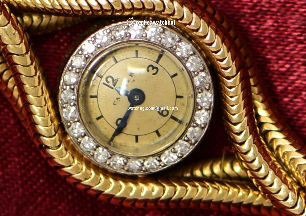 Cartier Womens watch Manual winding Yellow gold RARE 1940S DIAMOND SET PLATINUM, 18KT YG TRIPLE TWIST WATCH 2