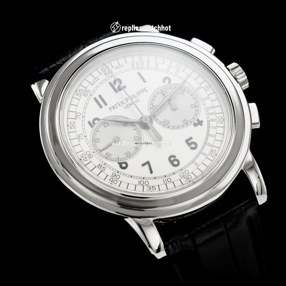 Patek Philippe Chronograph Mens watch Unisex Manual winding White gold 5070G-001 2
