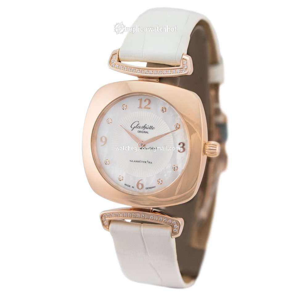 Glashtte Original Pavonina Womens watch Quartz Red gold 1-03-02-04-05-30 or 103-02-04-05-30 2