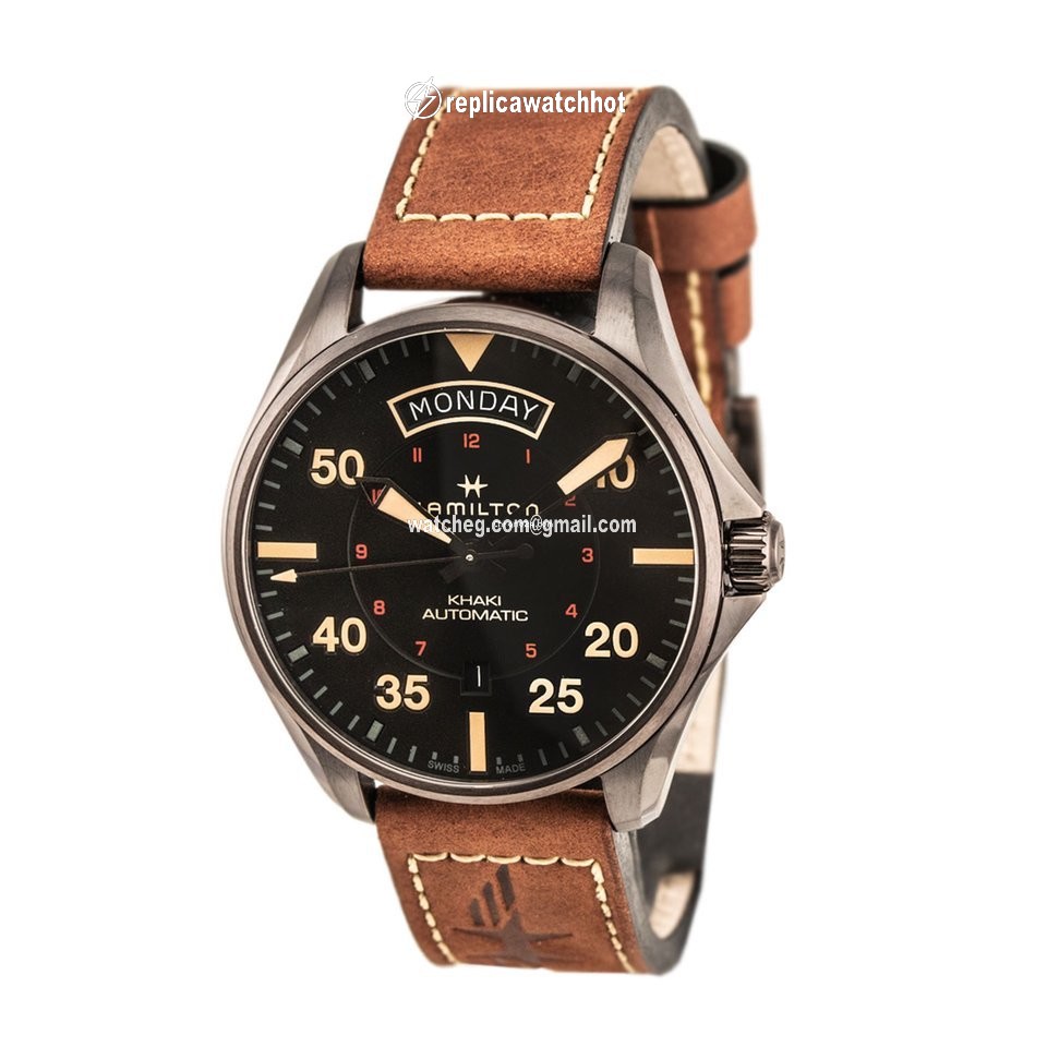Hamilton Khaki Pilot Day Date Mens watch Unisex Automatic Steel H64605531 2