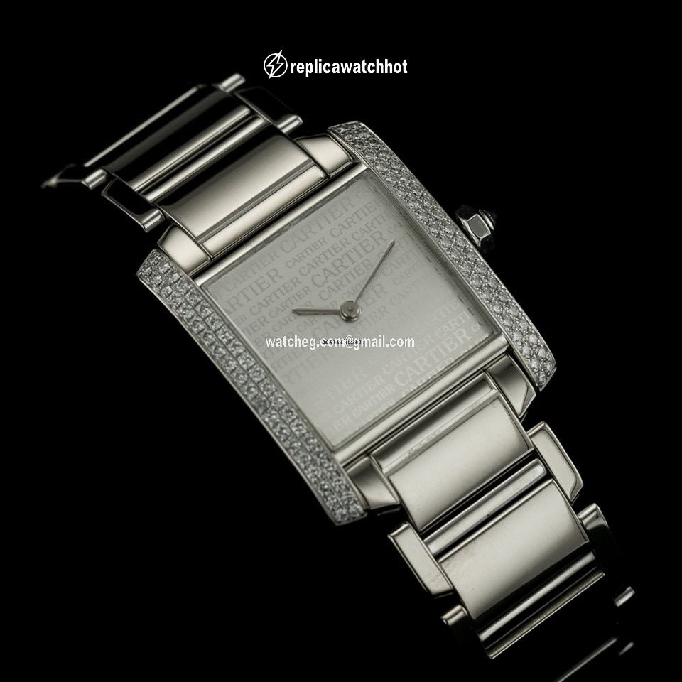 Cartier Tank Francaise Mens watch Unisex Quartz White gold WE101853 2