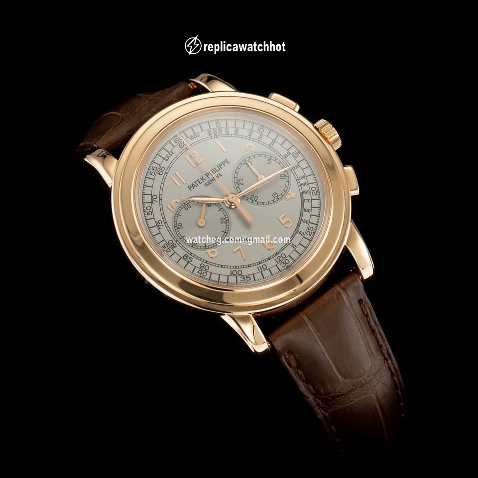 Patek Philippe Chronograph Mens watch Unisex Manual winding Rose gold 5070R-001 2