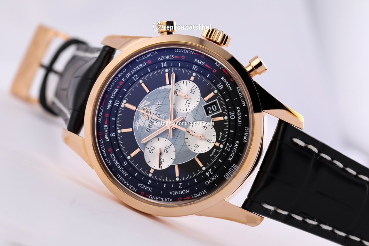 Breitling Transocean Chronograph Unitime Mens watch Unisex Automatic Rose gold RB0510U4 BB63 2