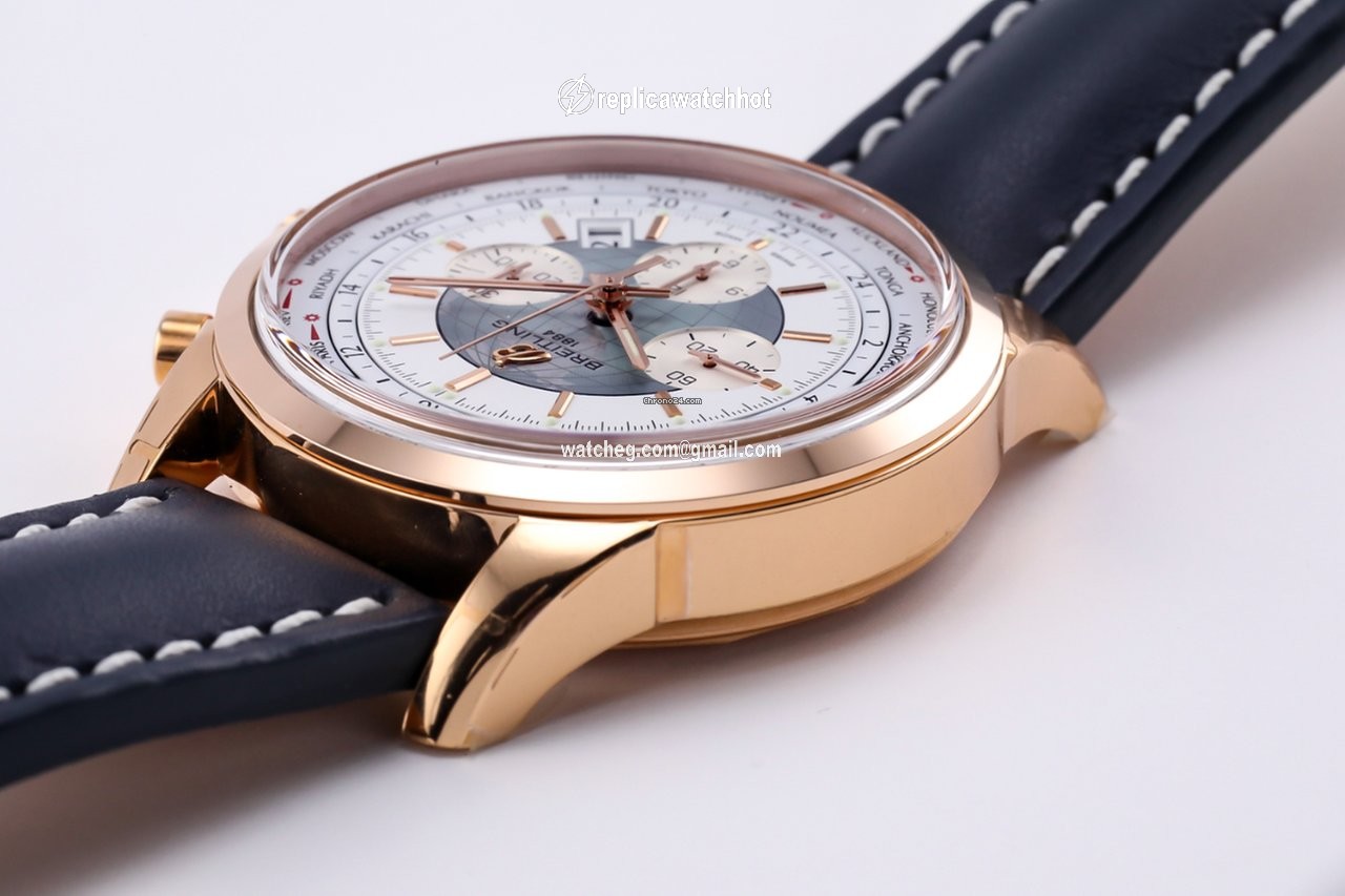 Breitling Transocean Chronograph Unitime Mens watch Unisex Automatic Rose gold RB0510U0 A733 2