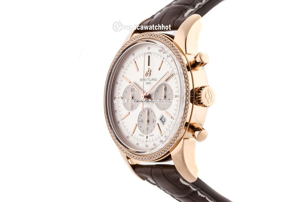 Breitling Transocean Chronograph Mens watch Unisex Automatic Rose gold RB015253 G738 2