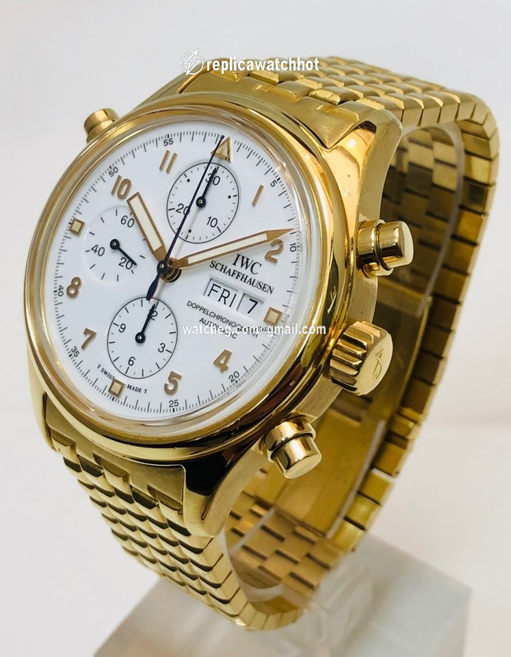 IWC Pilot Double Chronograph Mens watch Unisex Automatic Yellow gold IW3713 2